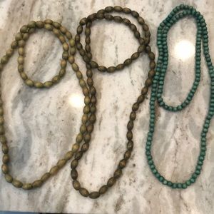 3 hand beaded necklaces